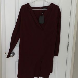 Twin Set Wide Neck Long Sleeve Dress